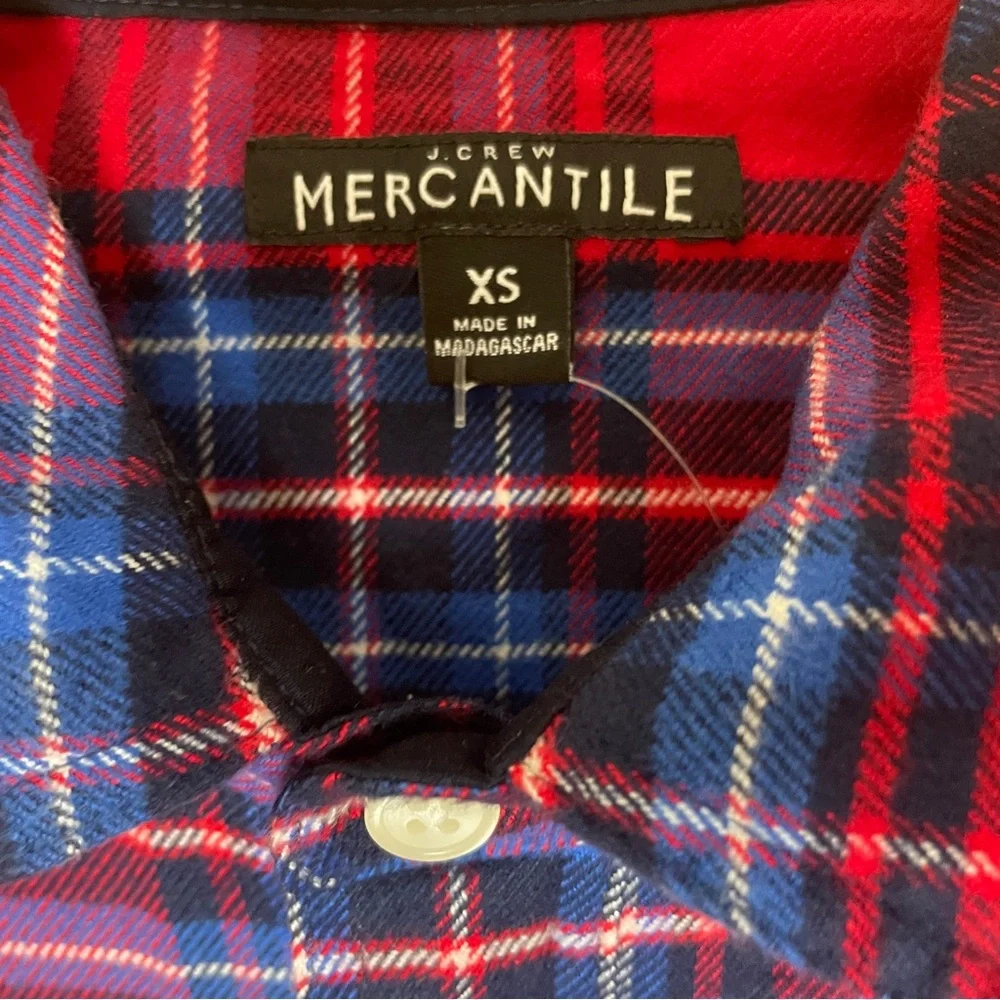 J. Crew Mercantile Plaid Half-Zip Pullover Top Shirt Jacket Women's XS NWT J5266